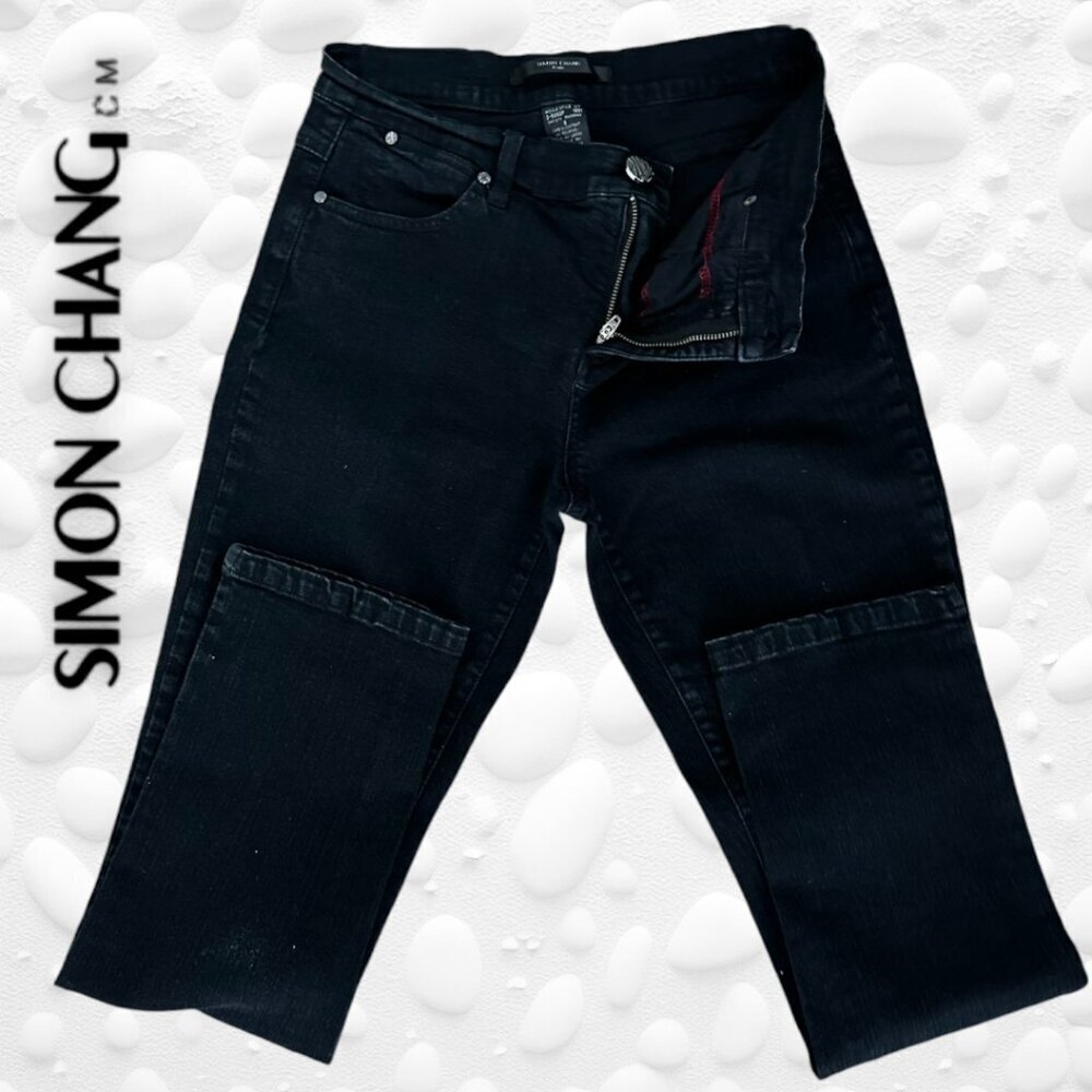 SIMON CHANG BLACK DENIM JEANS - SIZE 8